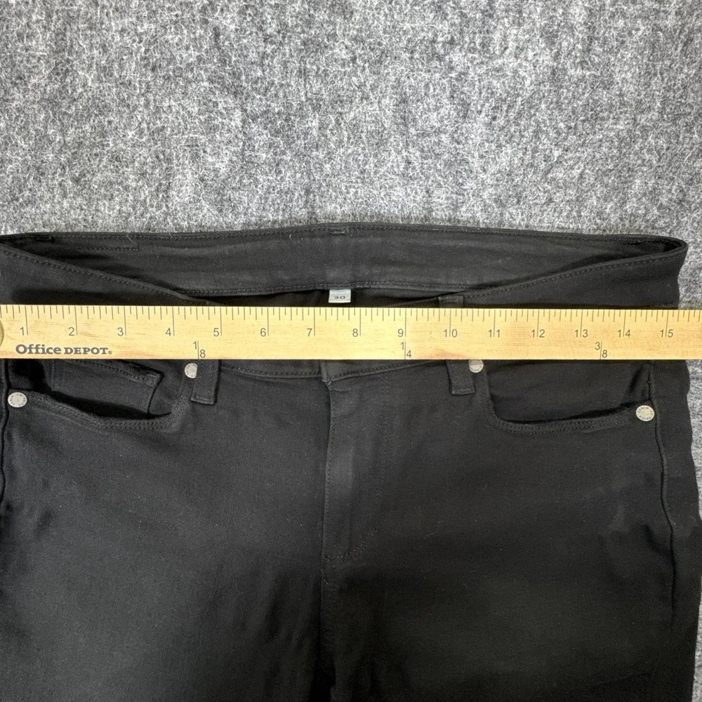 PAIGE Women's Verdugo Black Distressed Denim Crop Ankle Jeans‎ Size 30 - Picture 3 of 5